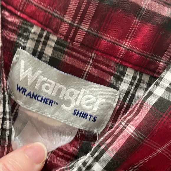 Wrangler Wrancher western plaid pearl snap button down shirt size medium - Picture 2 of 2